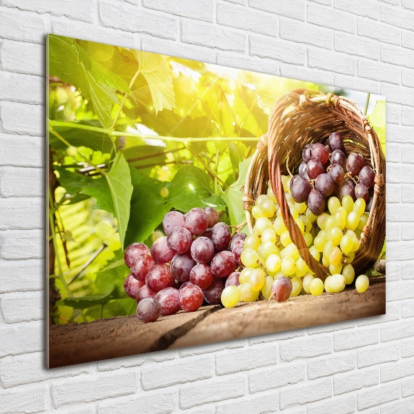 Wall art on glass Grapes in the basket