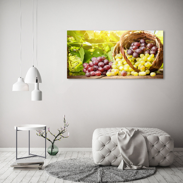 Wall art on glass Grapes in the basket