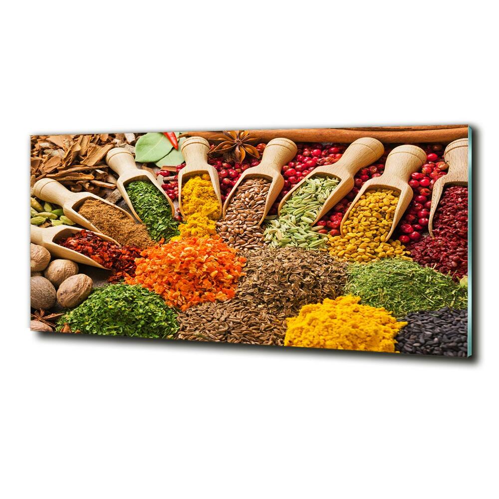 Wall art on glass Colorful spices