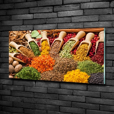 Wall art on glass Colorful spices