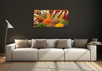 Wall art on glass Colorful spices