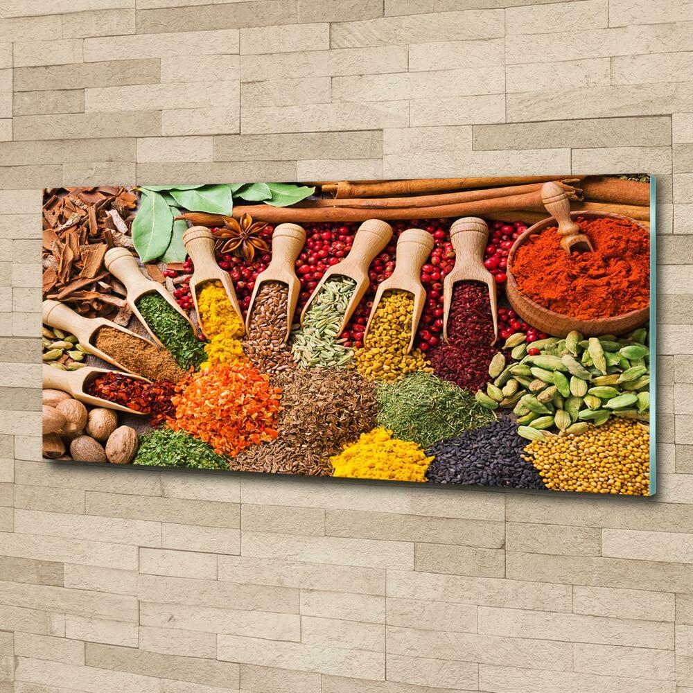 Glass art print Colorful spices