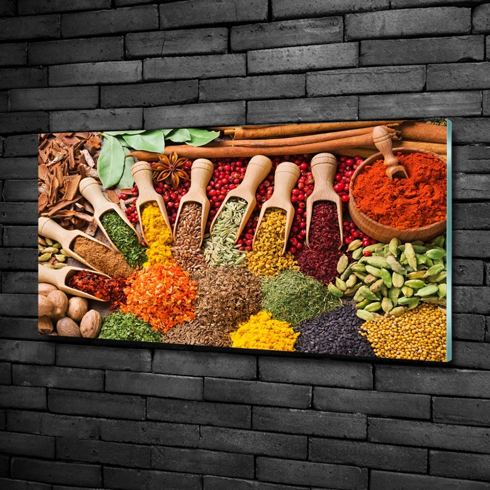 Glass art print Colorful spices