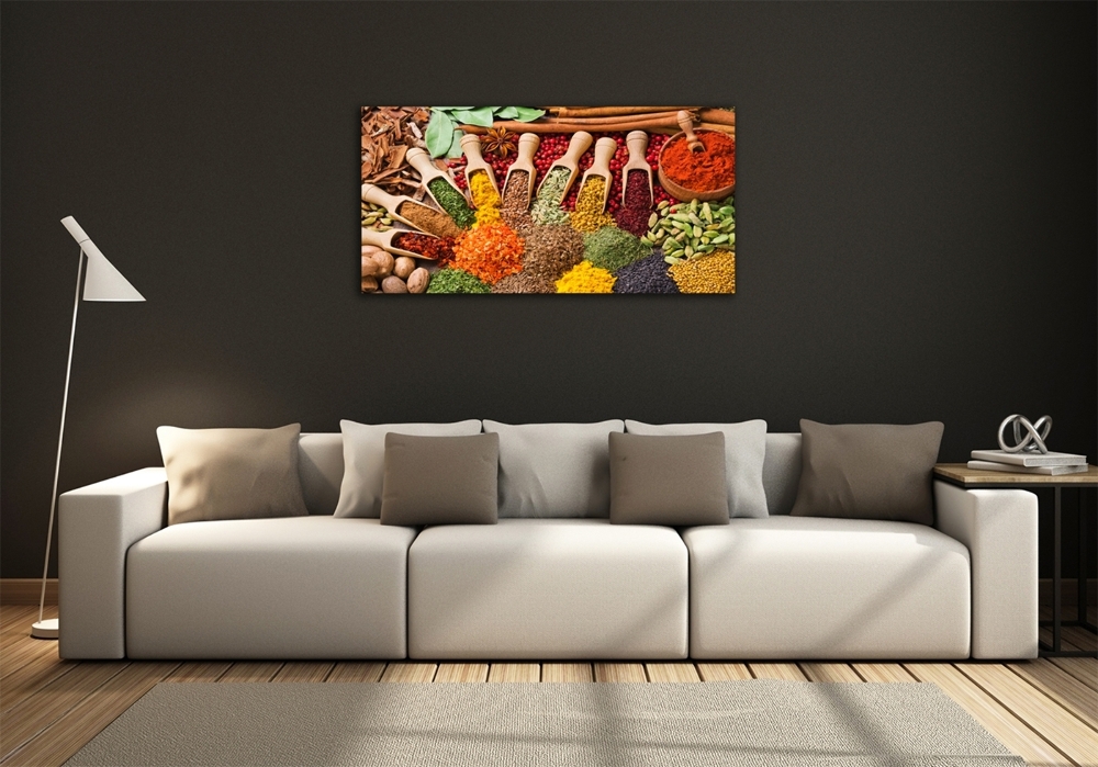 Glass art print Colorful spices