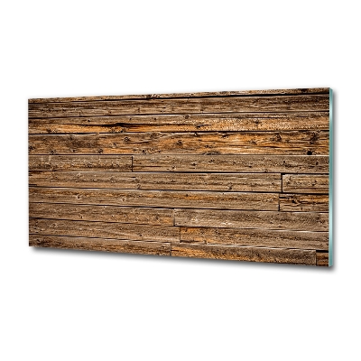 Glass art print Wooden wall