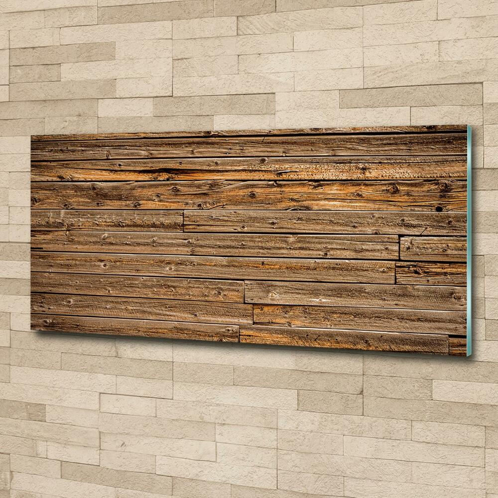 Glass art print Wooden wall