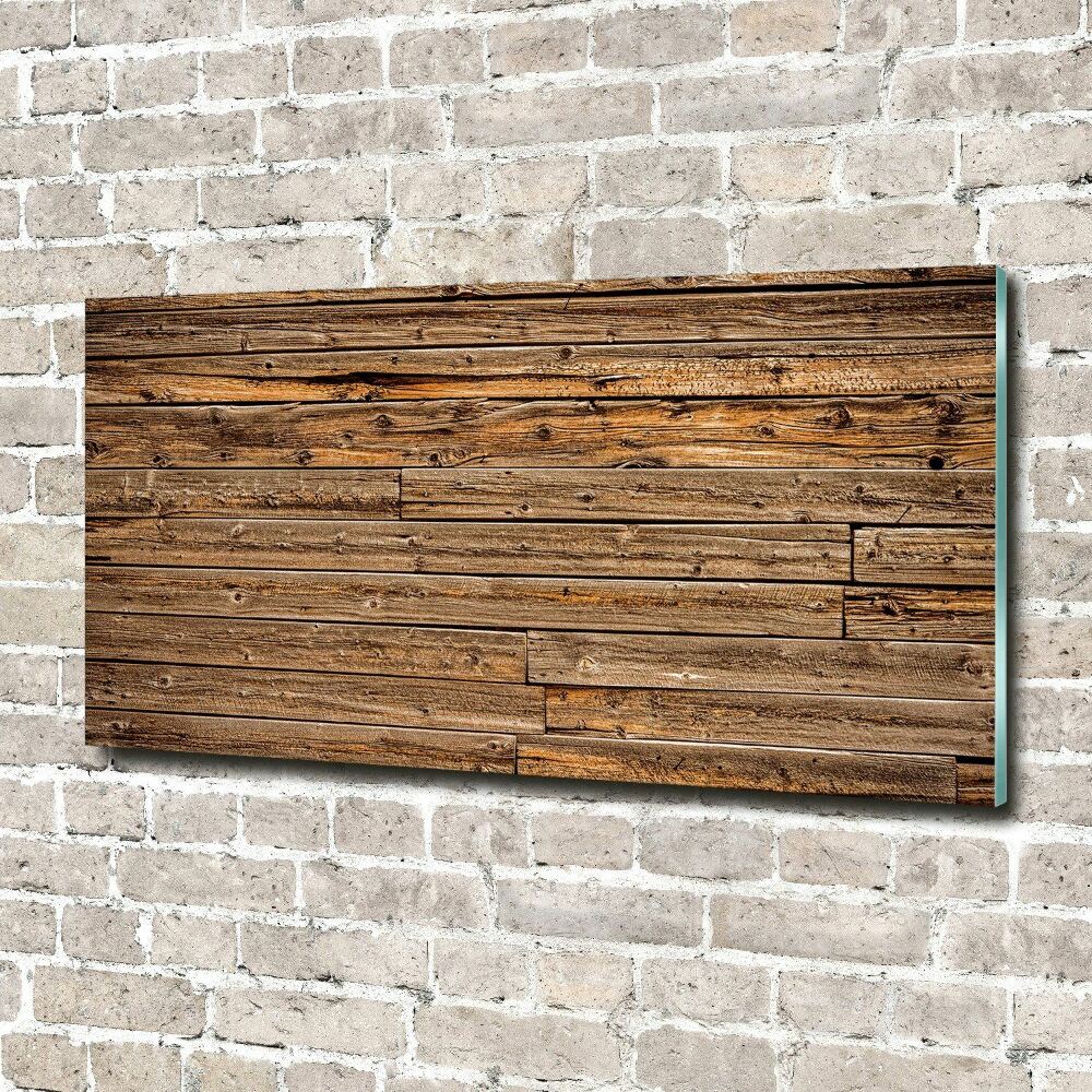 Glass art print Wooden wall