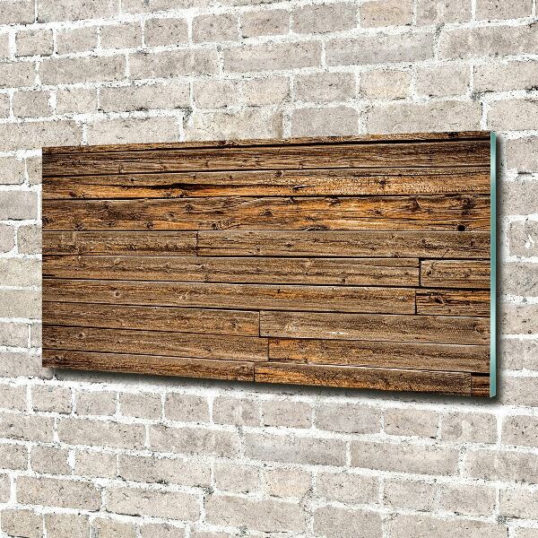 Glass art print Wooden wall