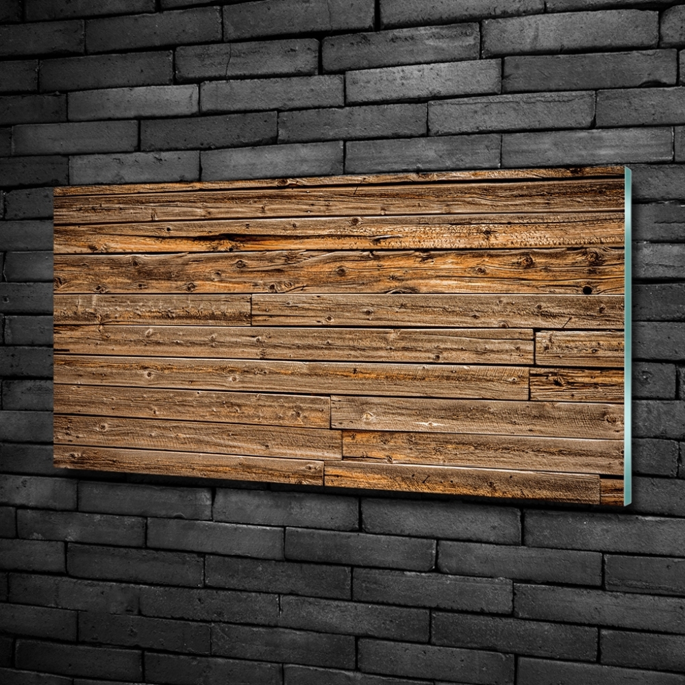 Glass art print Wooden wall