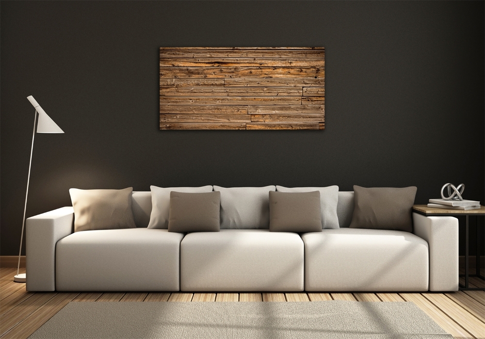 Glass art print Wooden wall