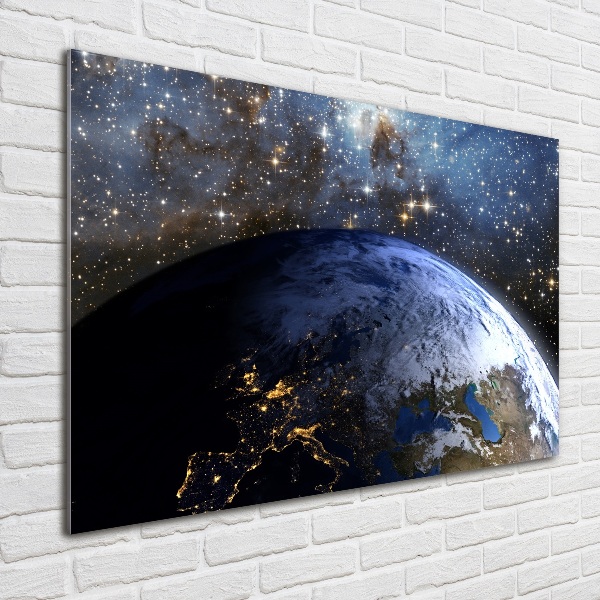 Glass art print Planet earth