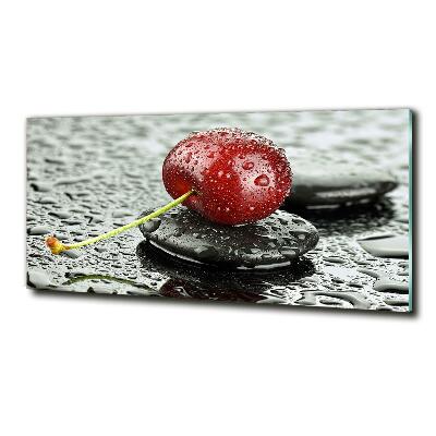 Glass art print Cherry in the rain