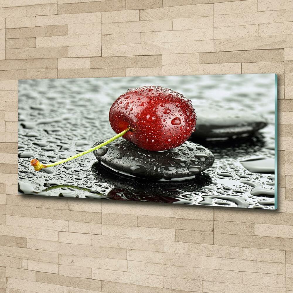 Glass art print Cherry in the rain