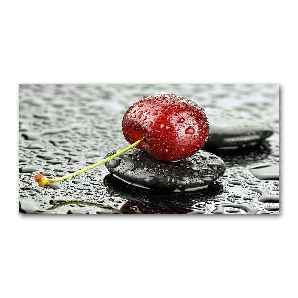 Glass art print Cherry in the rain