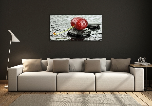 Glass art print Cherry in the rain