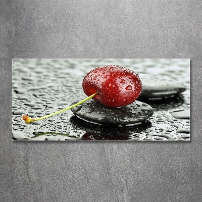 Glass art print Cherry in the rain