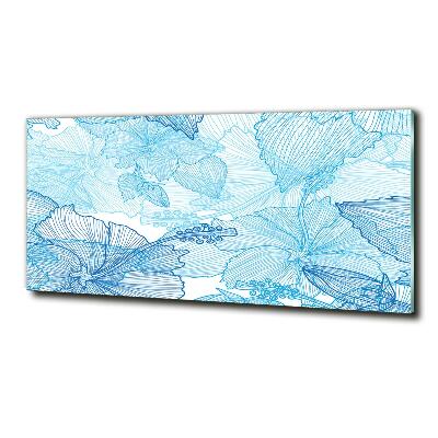 Glass wall art Hawaiian flowers