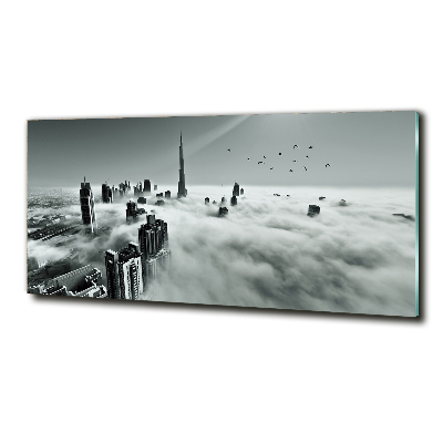 Glass wall art large Fog on dubai