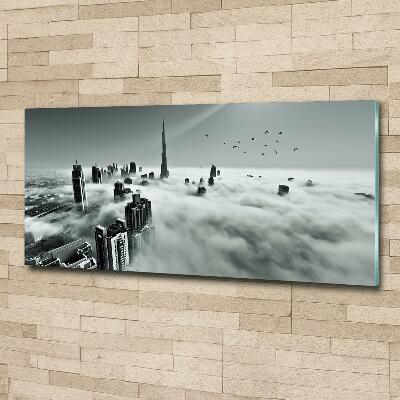 Glass wall art large Fog on dubai