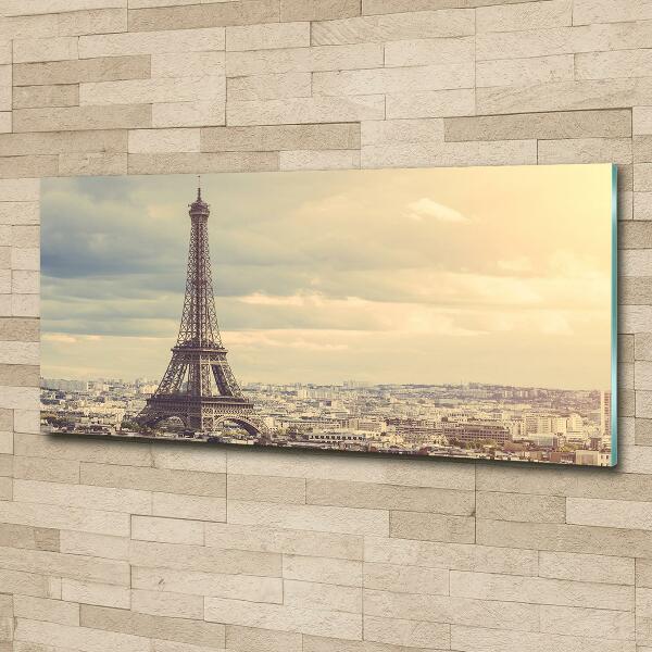 Glass wall art large Eiffel paris tower