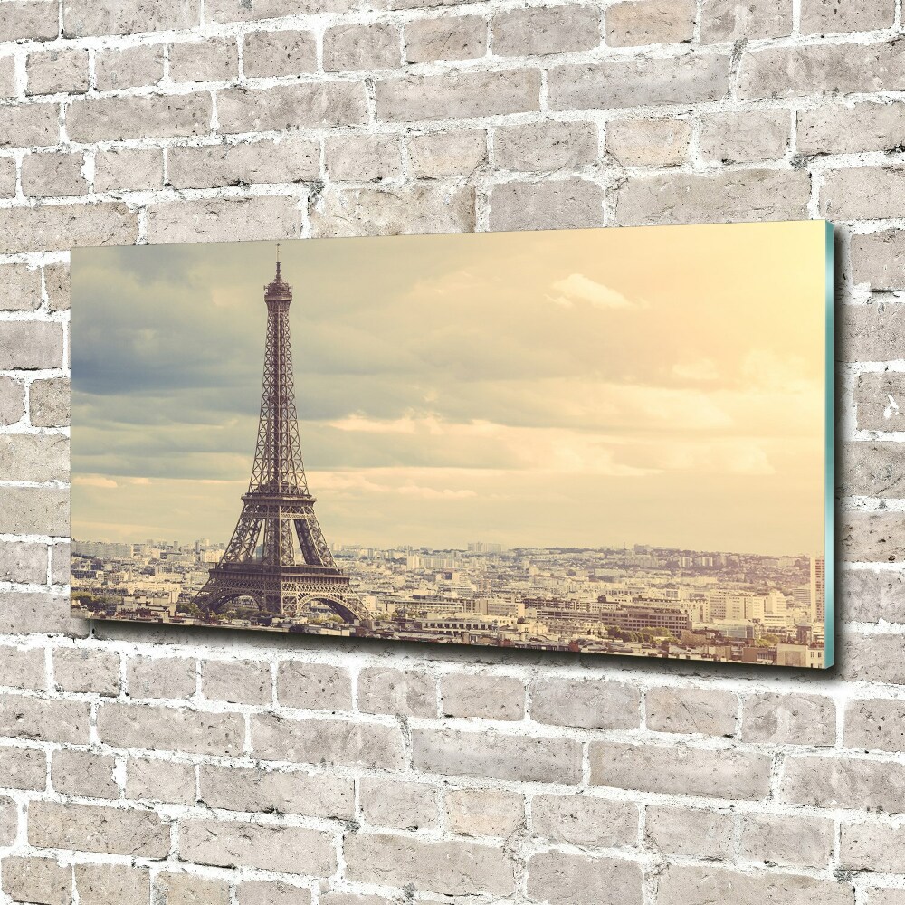 Glass wall art large Eiffel paris tower