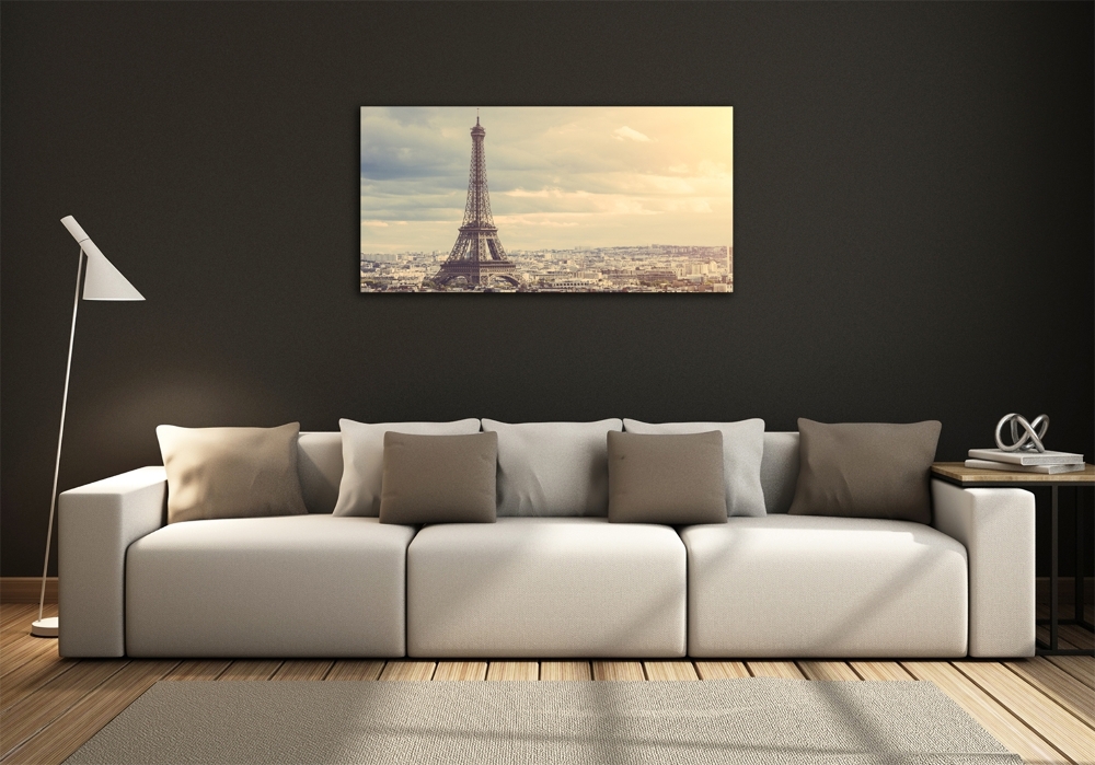 Glass wall art large Eiffel paris tower