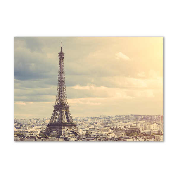 Glass wall art large Eiffel paris tower