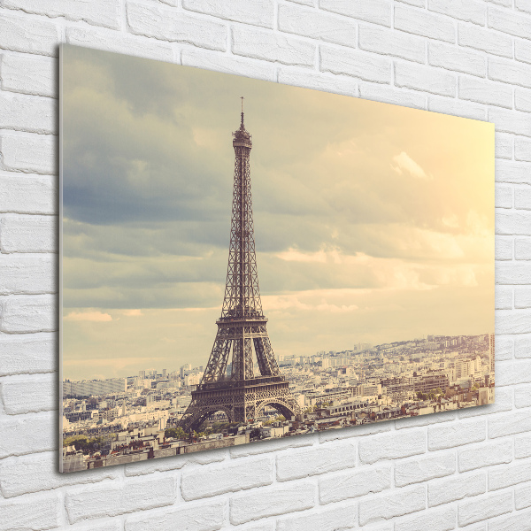 Glass wall art large Eiffel paris tower