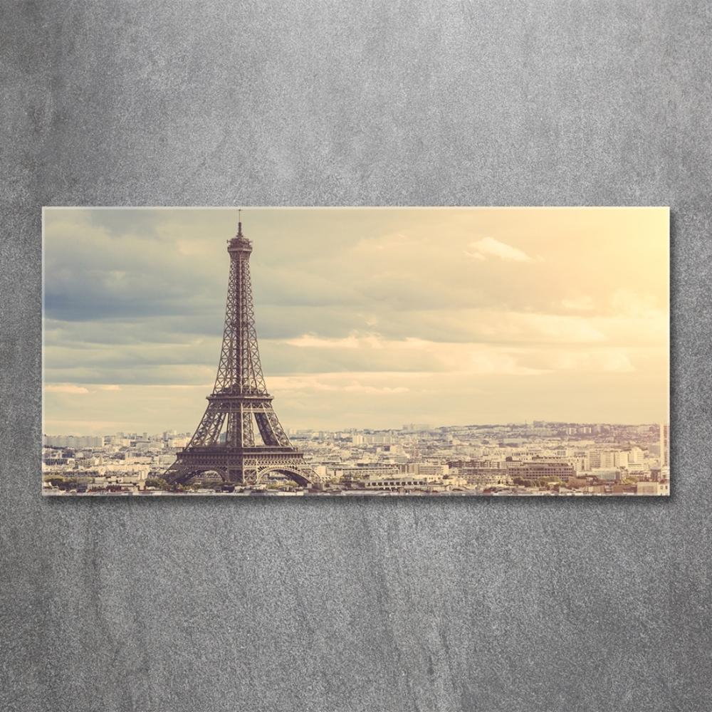 Glass wall art large Eiffel paris tower