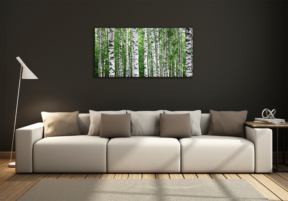 Wall art on glass Birch