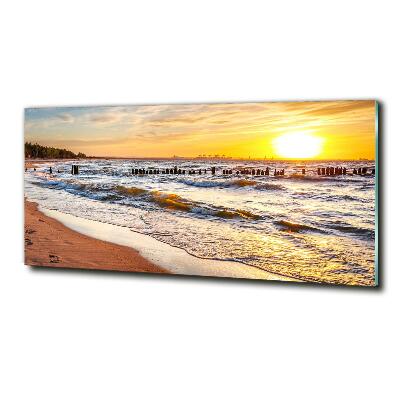 Glass art print Sunset beach