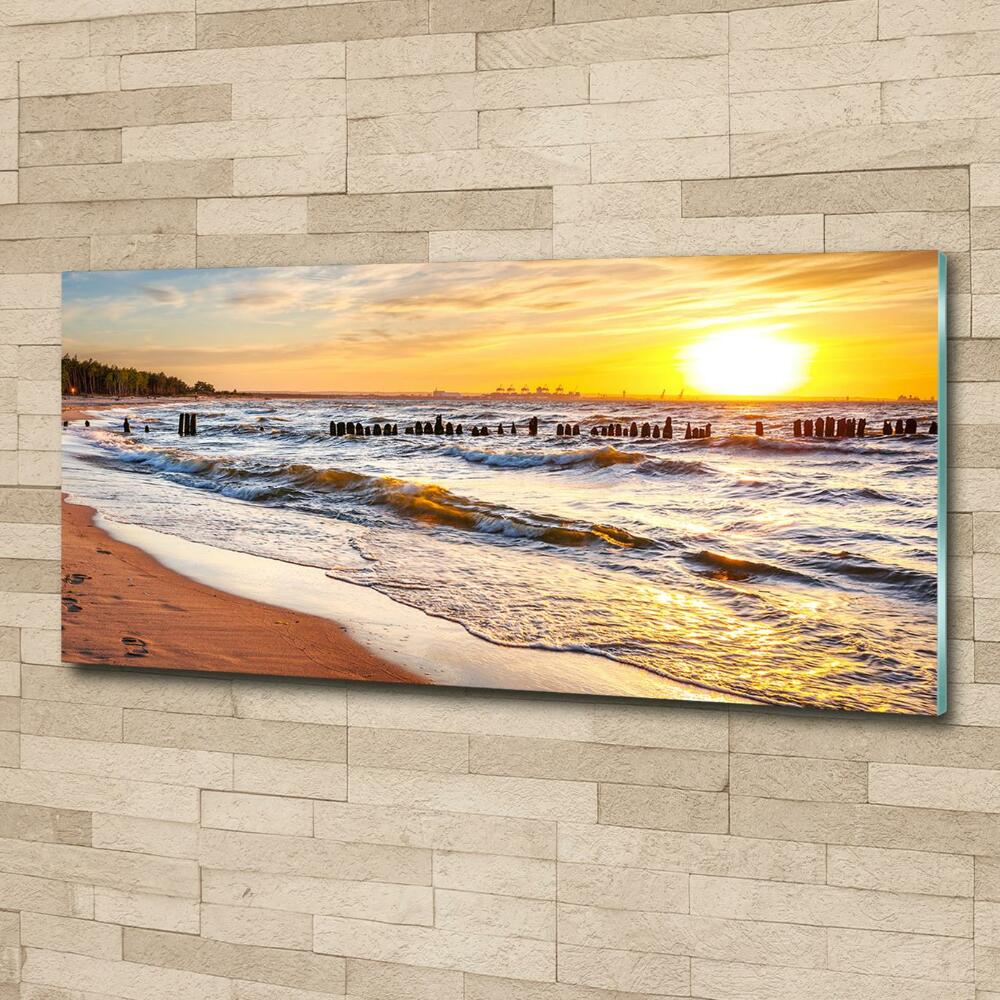 Glass art print Sunset beach