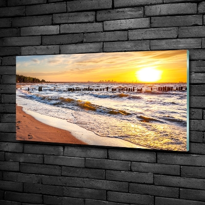 Glass art print Sunset beach