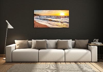 Glass art print Sunset beach