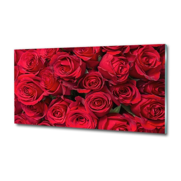 Glass art print Red roses