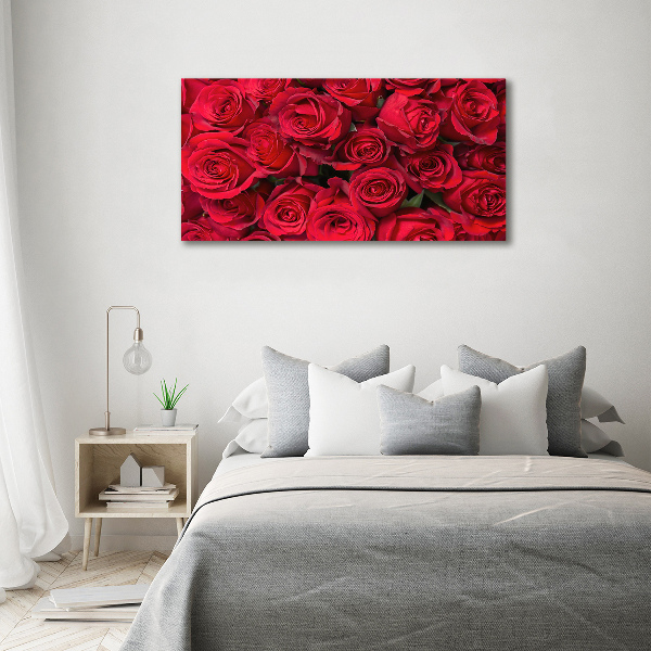 Glass art print Red roses