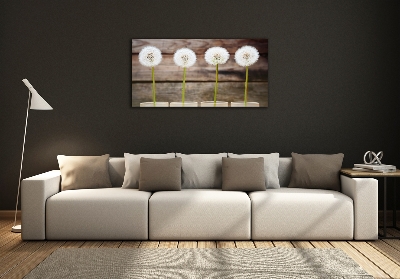 Wall art on glass Dandelions