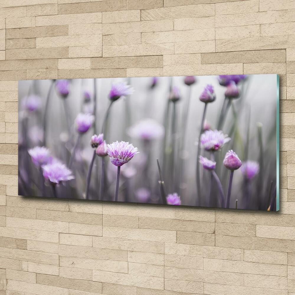 Glass wall art Chives flowers