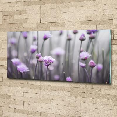 Glass wall art Chives flowers