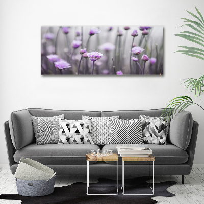 Glass wall art Chives flowers