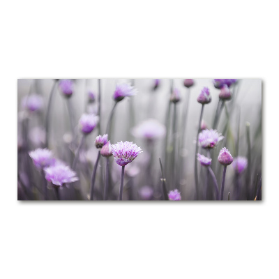 Glass wall art Chives flowers