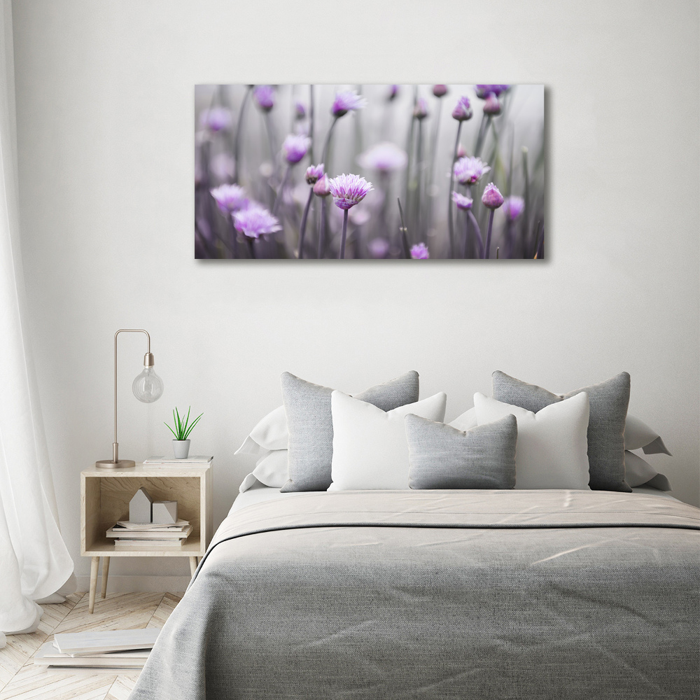 Glass wall art Chives flowers