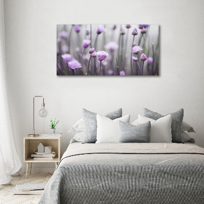 Glass wall art Chives flowers