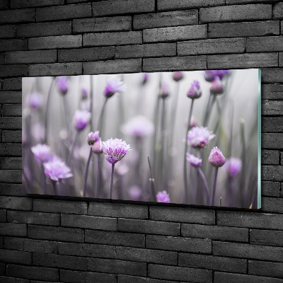 Glass wall art Chives flowers