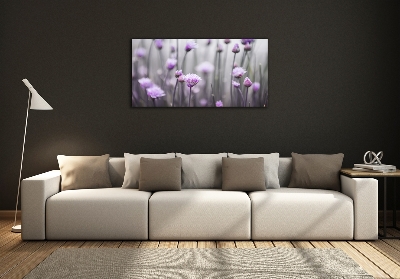 Glass wall art Chives flowers