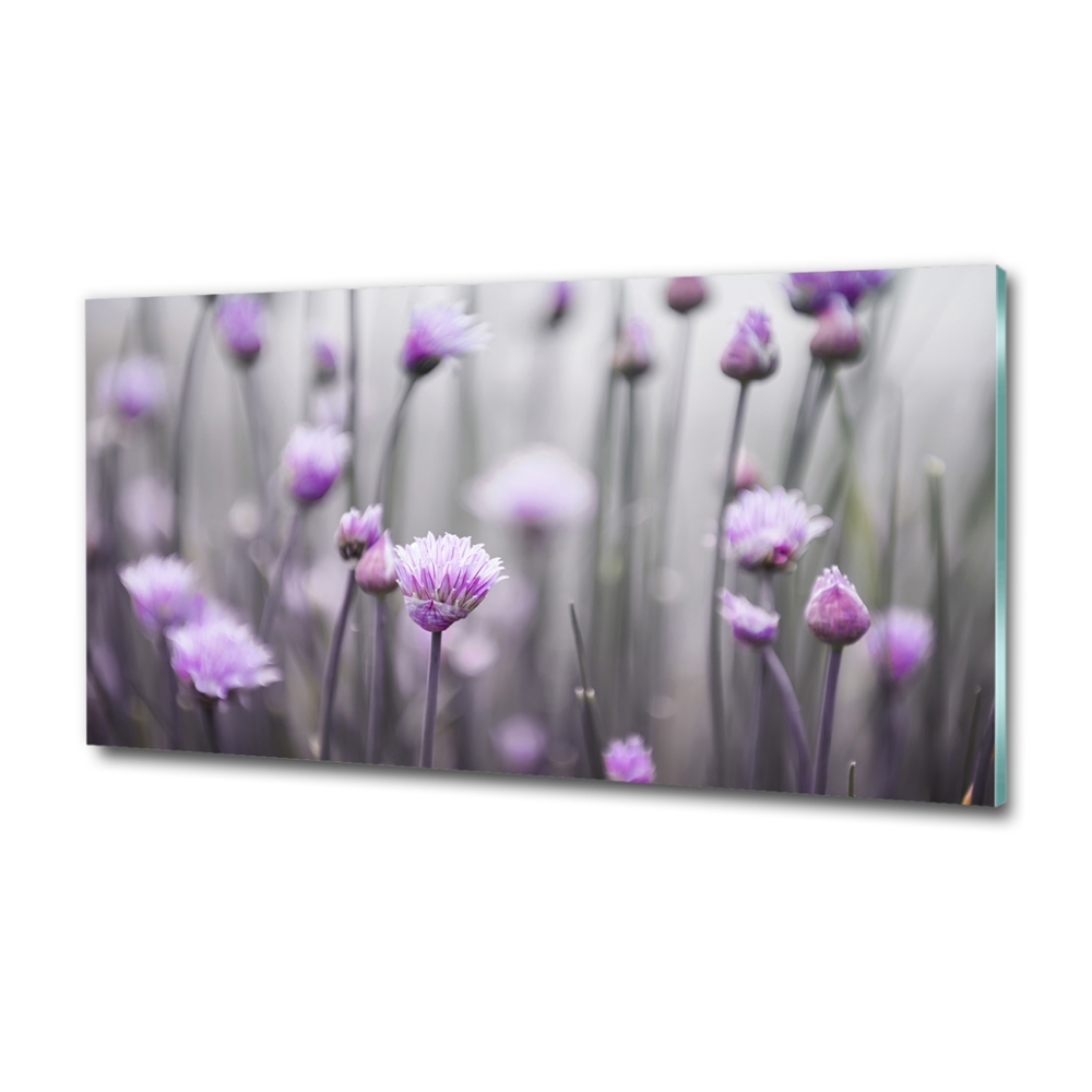 Glass wall art Chives flowers