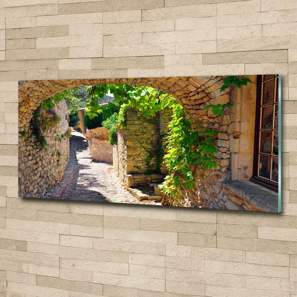 Glass wall art large Charming street