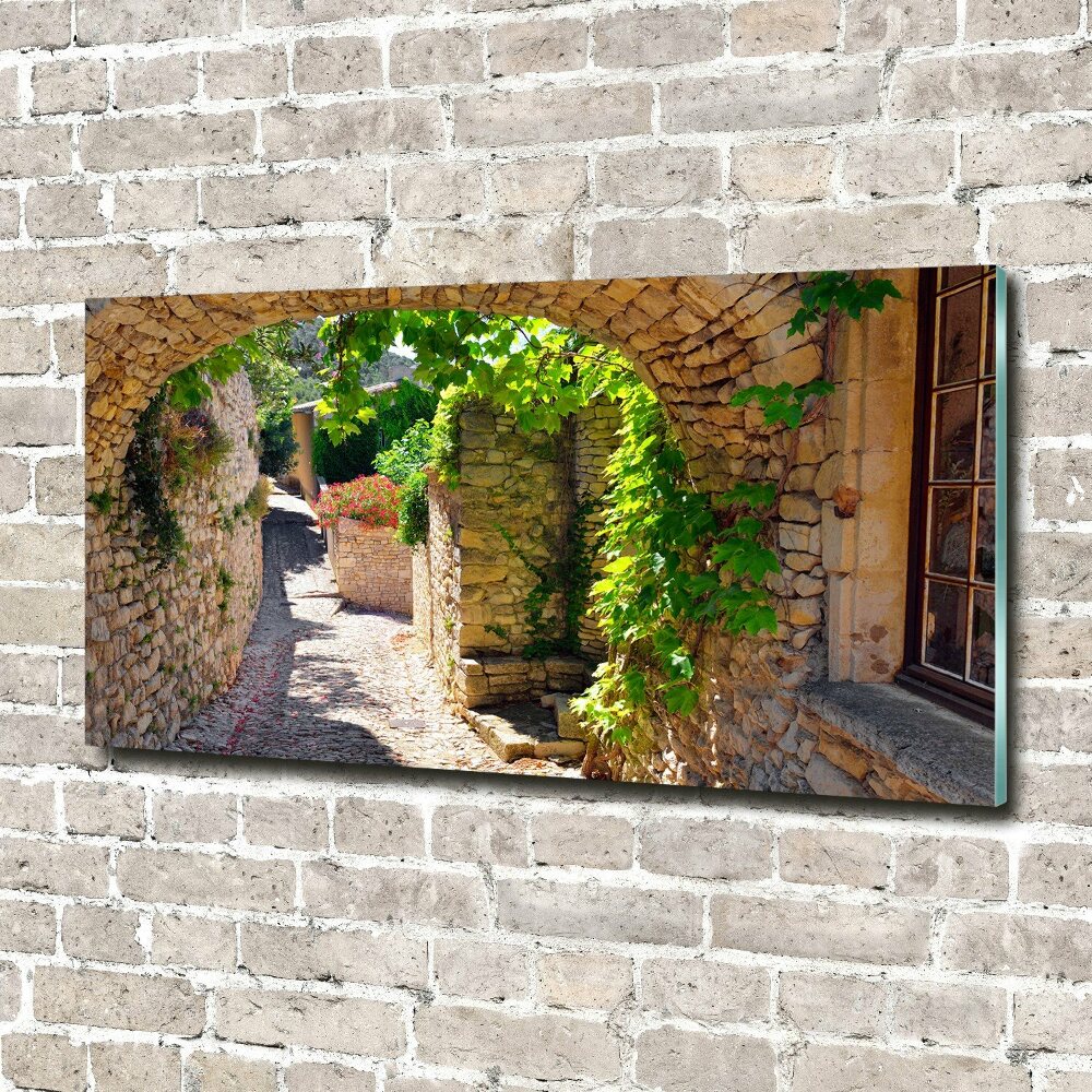 Glass wall art large Charming street