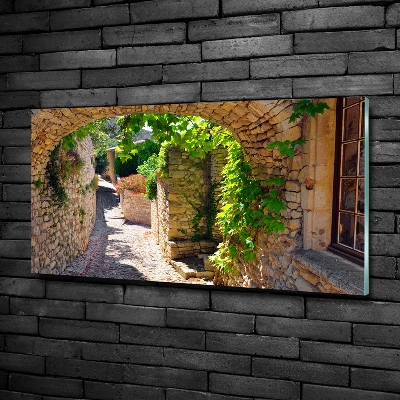 Glass wall art large Charming street