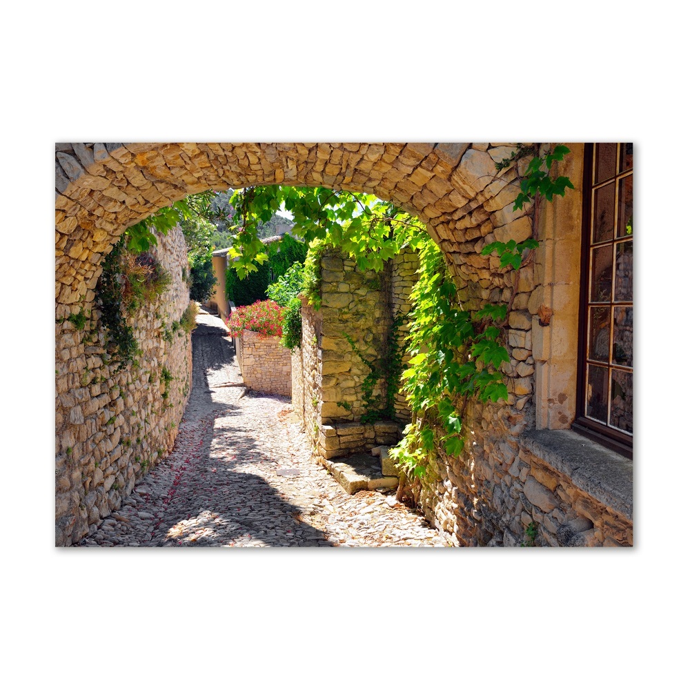 Glass wall art large Charming street